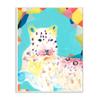 Stupell Industries Colorful Abstract Leopard Large Cat Animal Rainbow Blue Drawing view 1