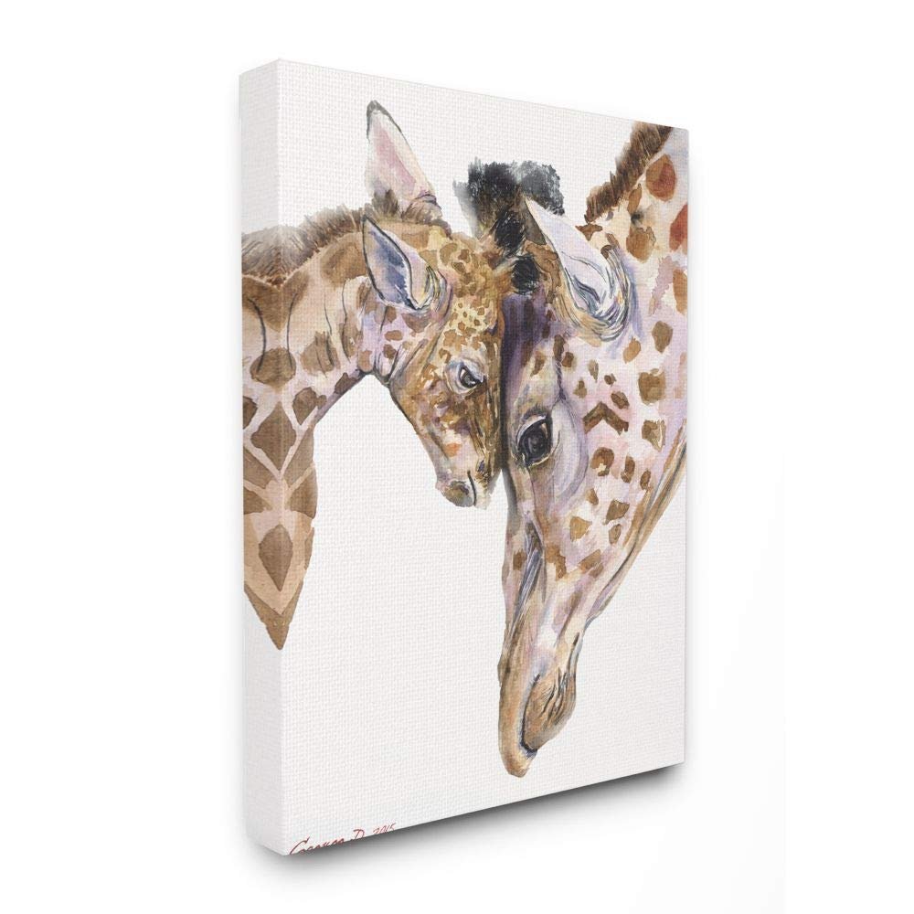 Stupell Industries Baby Giraffe Family Animal Watercolor Painting