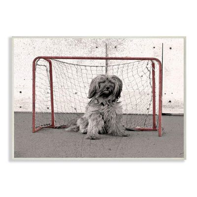 Stupell Industries Hockey Goalie Sports Dog Pet Animal Collage Design