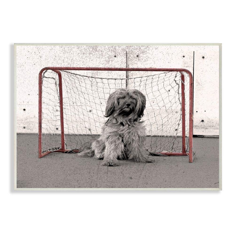 Stupell Industries Hockey Goalie Sports Dog Pet Animal Collage Design
