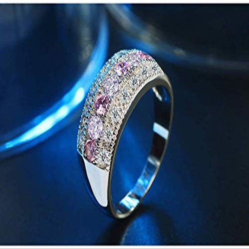 Bansriracha Rings Anniversary Red Cubic Zirconia 925 Sterling Silver Finger Ring for Women Genuine Fashion Jewelry (8)