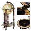 17" Wood Globe Wine Bar Stand Liquor Bottle Shelf Cart 16th Century Italian Rack view 4