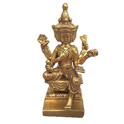 Fashion158 China Carving Pure brass Four faces Buddha small Statue