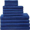 510 DESIGN Big Bundle 100% Cotton Bath Towel Set, Quick Dry Zero Twist Terry Fabric, Soft, and Highly Absorbent for Shower, Multi-Sizes, Indigo 12 Piece view 1