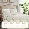 Madison Park Quebec Split Corner Quilted Bedspread Classic Traditional Design All Season, Lightweight, Bedding Set, Matching Shams, King, Damask Quilted Cream 3 Piece view 3