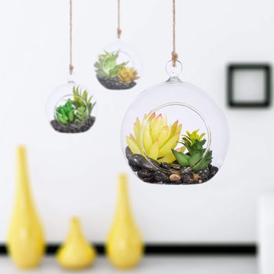 KNIKGLASS Hanging Glass Planter Round Air Plant Terrarium Hanging,Decorations for Succulent Tillandsia, Candle Holder, Wedding Decorations and Display 18 Packs
