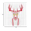 Ambesonne Antlers Shower Curtain, Illustration of Deer Dressed up Like Cool Hipster Fashion Creative Fun Animal, Cloth Fabric Bathroom Decor Set with Hooks, 69" W x 84" L, Vermilion White view 3