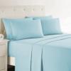 Clara Clark Cal King Sheets, 6 Piece Set - Hotel Luxury Sheets for Cal King Size Bed, Super Soft Bedding Set, Cal King Size, Aqua Light Blue view 1