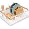 BRIAN & DANY Dish Drying Rack, Dish Racks for Kitchen Counter, Stainless Steel Dish Drainer with Removable Cutlery Holder & Drainboard, White view 1