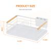 BRIAN & DANY Dish Drying Rack, Dish Racks for Kitchen Counter, Stainless Steel Dish Drainer with Removable Cutlery Holder & Drainboard, White view 2
