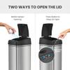 iTouchless 13 Gallon Sensor Kitchen Trash Can with 4 Wheels and Odor Filter view 4