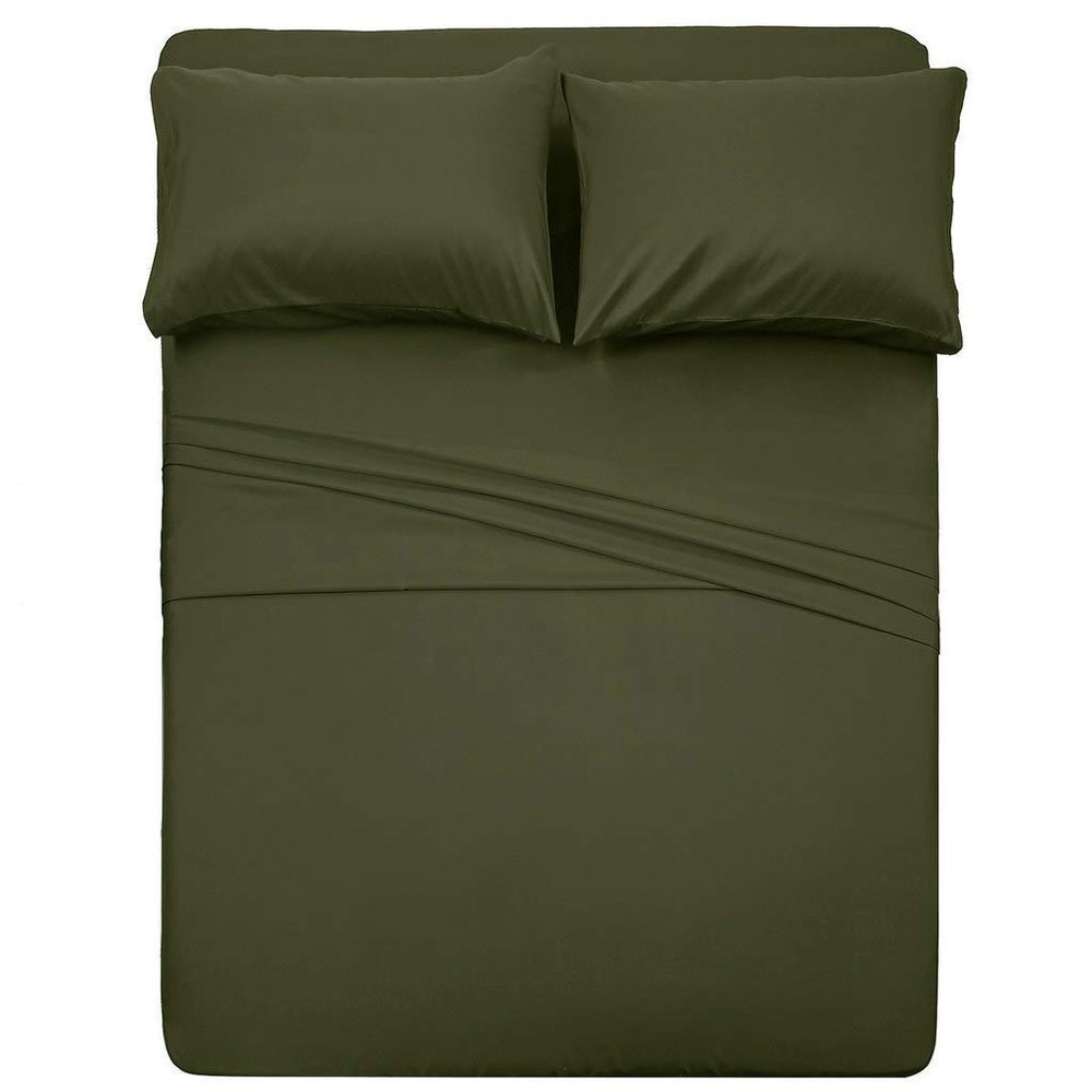 4 PC Bedding sheet set 8" Deep pocket 400 TC 100% Cotton for RV- Trucks, campers, Airstream, Bus, Boat and motorhomes easy to fit in RV-mattress Solid - Short Queen (60"x75") Dark Grey