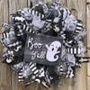 Halloween Ghost Wreath Boo Y'all Halloween Decor | Halloween Door Hanger Farmhouse Decor Burlap Bowtique view 2
