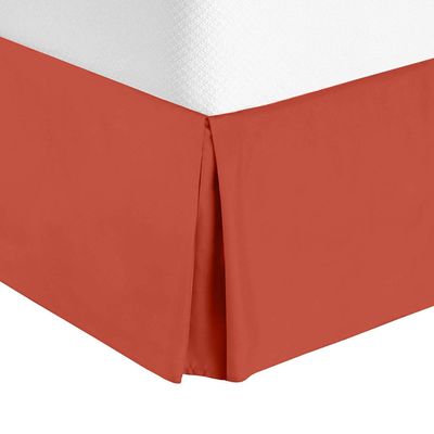 Comfort Bed Store Box Pleated Bed Skirt-1000 Thread Count 100% Egyptian Cotton,Quadruple Pleated, Wrinkle and Fade Resistant, 17 Tailored DropInches(Orange,Cal King)