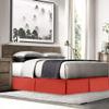 Comfort Bed Store Box Pleated Bed Skirt-1000 Thread Count 100% Egyptian Cotton,Quadruple Pleated, Wrinkle and Fade Resistant, 17 Tailored DropInches(Orange,Cal King) view 2