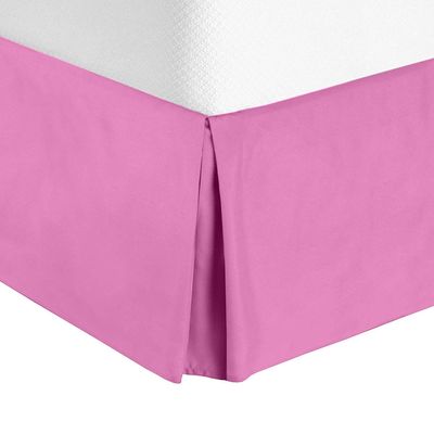 Comfort Bed Store Box Pleated Bed Skirt-1000 Thread Count 100% Egyptian Cotton,Quadruple Pleated, Wrinkle and Fade Resistant, 16 Tailored DropInches(Pink,Full)