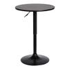 Armen Living Bentley Height Adjustable Swivel Pub Table with Black Wood Finish and Black Base view 1
