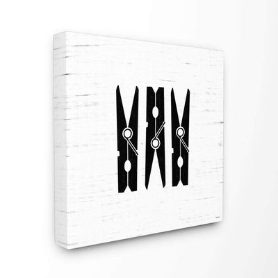Clothespin Laundry Bathroom Black and White Design