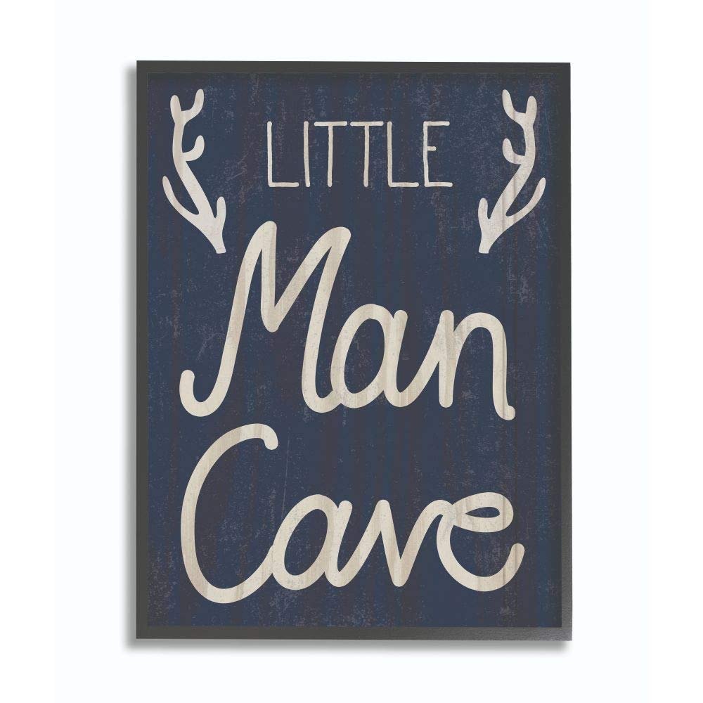 Kids Little Man Cave Word Boys Blue Nursery Design