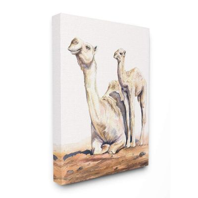 Stupell Industries Cute Baby Camel Family Animal Watercolor Painting
