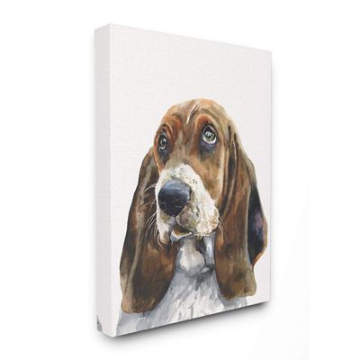 Stupell Industries Basset Hound Dog Pet Animal Watercolor Painting