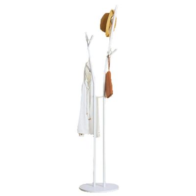 COAT RACK Vertical Metal Branch Shape with Small Disc Clothes Hanger (Color : White-1)