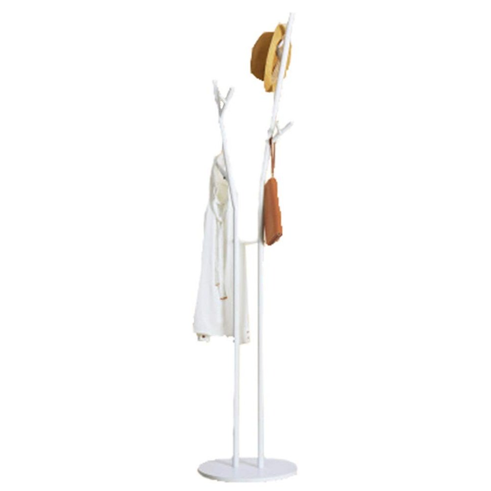 COAT RACK Vertical Metal Branch Shape with Small Disc Clothes Hanger (Color : White-1)