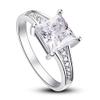 Bansriracha Princes Cut Solid 925 Sterling Silver Wedding Promise Engagement Ring CFR8006 (8) view 1