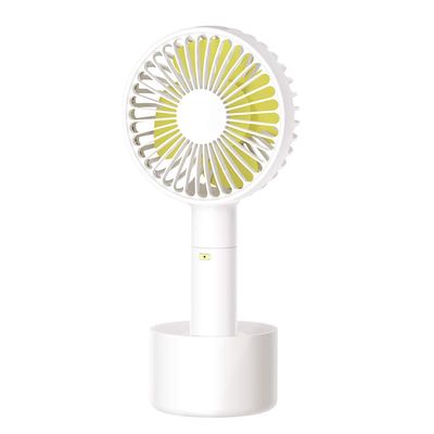 Cotini Personal Handheld Small Portable 2000mah Power Supply Fan 2-in-1, Air Circulator, USB Desktop 3-Speed Electric Fan (White/Powder)