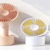 Cotini Personal Handheld Small Portable 2000mah Power Supply Fan 2-in-1, Air Circulator, USB Desktop 3-Speed Electric Fan (White/Powder) view 3