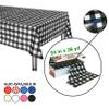 Neatiffy Disposable Plastic Table Cloth Roll | 54 in x 108 Ft Waterproof Tablecloth | Table Cover for Rectangle, Square, Round Oval Tables | Picnic, Party, Banquet, Birthdays, Weddings, BlackCheckered view 2