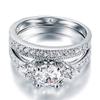 Bansriracha Vintage Style 1 Ct Sterling 925 Silver 2-Pc Wedding Anniversary Engagement Ring Set Jewelry CFR8102 (8) view 2