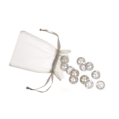 Blessing Ring Volunteer Pocket Tokens - Show Your Appreciation with These Pewter Coins that can be Used on a Keychain, Necklace or Picture Frame Set of 12