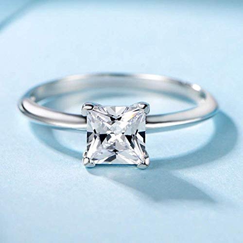 Bansriracha 100% Quality Assurance S925 Sterling Silver Ring Prince Cut 6mm Engagement Ring Fashion Jewelry Factory Direct (7)