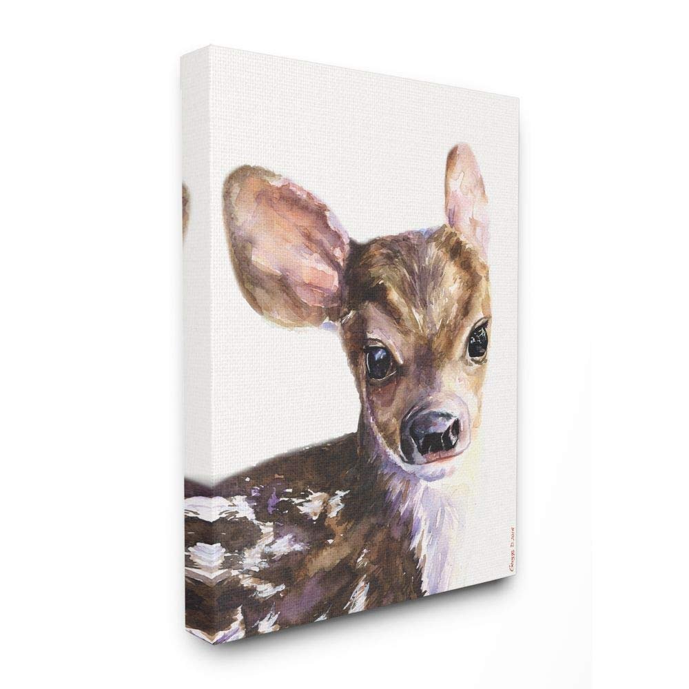 Stupell Industries Cute Baby Deer Animal Watercolor Painting