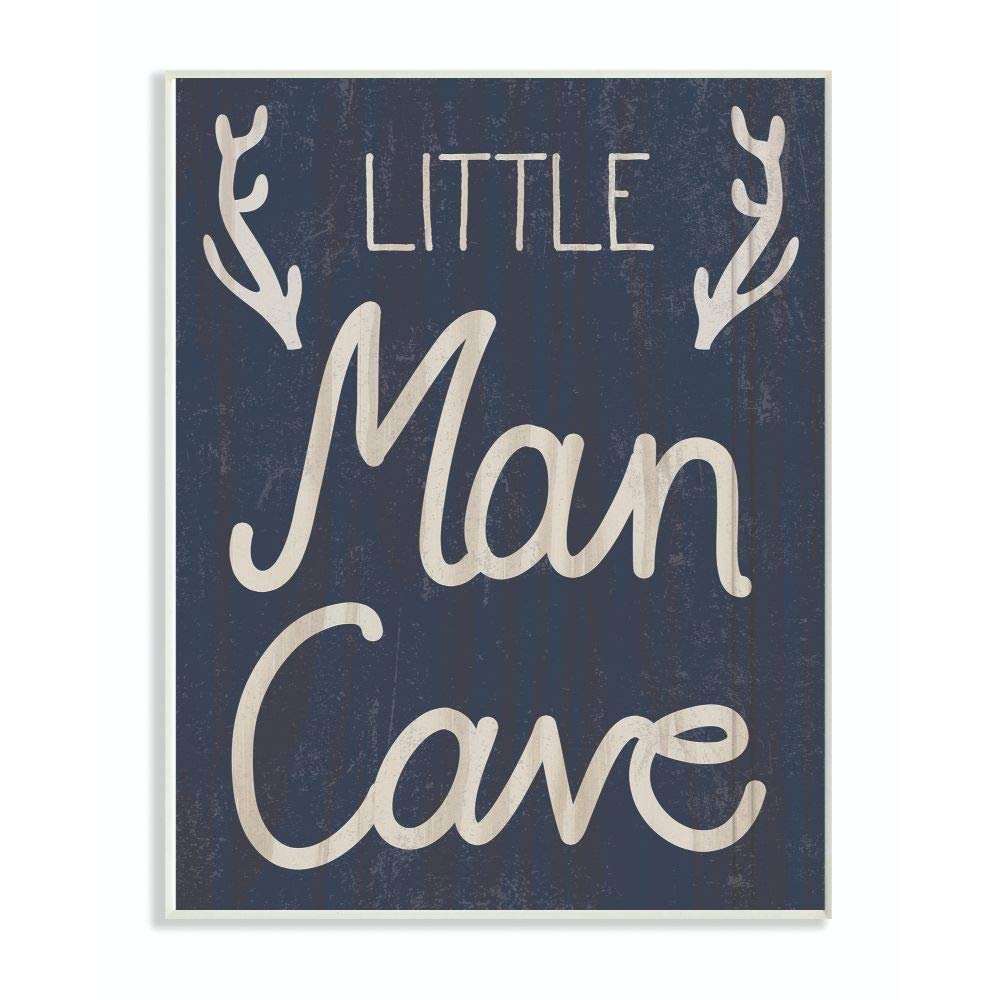 Kids Little Man Cave Word Boys Blue Nursery Design