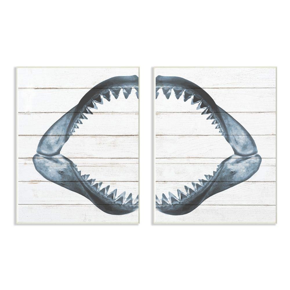 Kids Shark Teeth Ocean Animal Textured Wood Design
