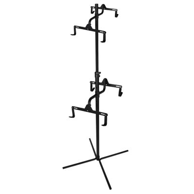 CyclingDeal Bike Vertical Freestanding Hanger Parking Rack - Fully Adjustable Gravity Storage Floor Stand - Safe & Secure for Hanging MTB Road Bicycles in Garage or Home - 4 Bikes Horizontal