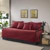 Madison Park Daybed Cover Double Sided Quilting Casual Design All Season Bedding Set with Bedskirt, Matching Shams, Decorative Pillow, 75 in x 39 in, Ridge, Plaid Red view 2