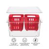 Oggi Berry Container for Fridge - Double Colander Basket - Ideal Berry Containers for Fridge, Includes Berry Colander Insert (8.75" x 6.75" x 3.75"), Red view 4