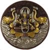 AONA Brass Goddess Lakshmi Wall Hanging Plate, Height 7.5 Inches view 1