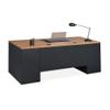 nbf signature series Carbon Steel Executive Desk 72" W x 30" D Planed Teak Ergonomic Computer Office Working PC Desk for Home and Office Use Stylish and Durable view 4