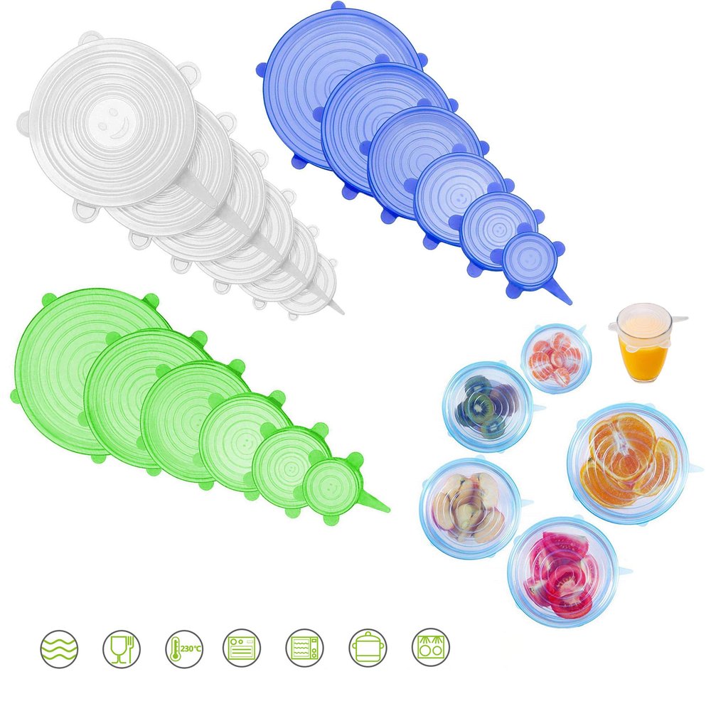 18pcs Silicone Stretch Lid Food Cup Bowl Cover Reusable Mug Jar Lid Food-Saver Fit for Dishwasher Microwave Freezer Durable Food Cover Lid for Different shapes of Container