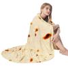 Admitrack Burrito Tortilla Blanket 71in, Double Sided Super Soft Flannel Throw, Gag Novelty Tortilla White Elephant Gift for Christmas Adults Kids Couples Parties view 1