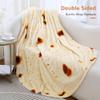 Admitrack Burrito Tortilla Blanket 71in, Double Sided Super Soft Flannel Throw, Gag Novelty Tortilla White Elephant Gift for Christmas Adults Kids Couples Parties view 2