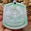 Certified Green Natural A Jade Jadeite Pendant No Face Buddha God  704045 view 2