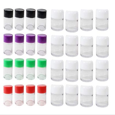 BIN BUDDY 32 Pc. Mini Jar Container Set | Dual Color Lids - White & Assorted | 25 ml & 20 ml Capacity | Ideal for Craft & Personal Care Items | 1-1/8" (2.9 cm) & 1-7/16" (3.7 cm) Diameter