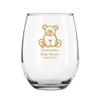 48 Pack Teddy Bear Gold Stemless 9 oz Wine Glass view 1