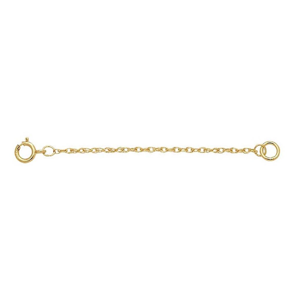 14K Yellow Gold Flat Cable 1.5 mm Chain or Anklets Extender, 2", 3" Length Priced Individually Findings, Collar Extensor Cadena (2)