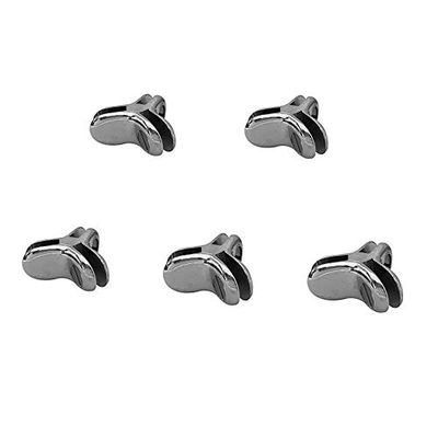 MH GLOBAL 3 Way 120 Degree Glass Connector Clips 3/16'' Tempered Glass 5 Pc Y Style